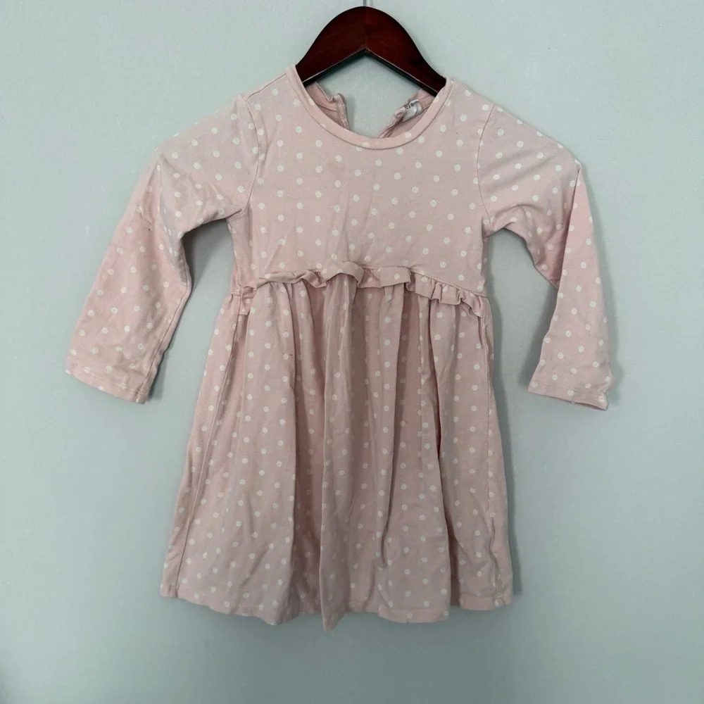 GAP Pink Blue polkadot striped Toddler Dress 2 piece Bundle size 5